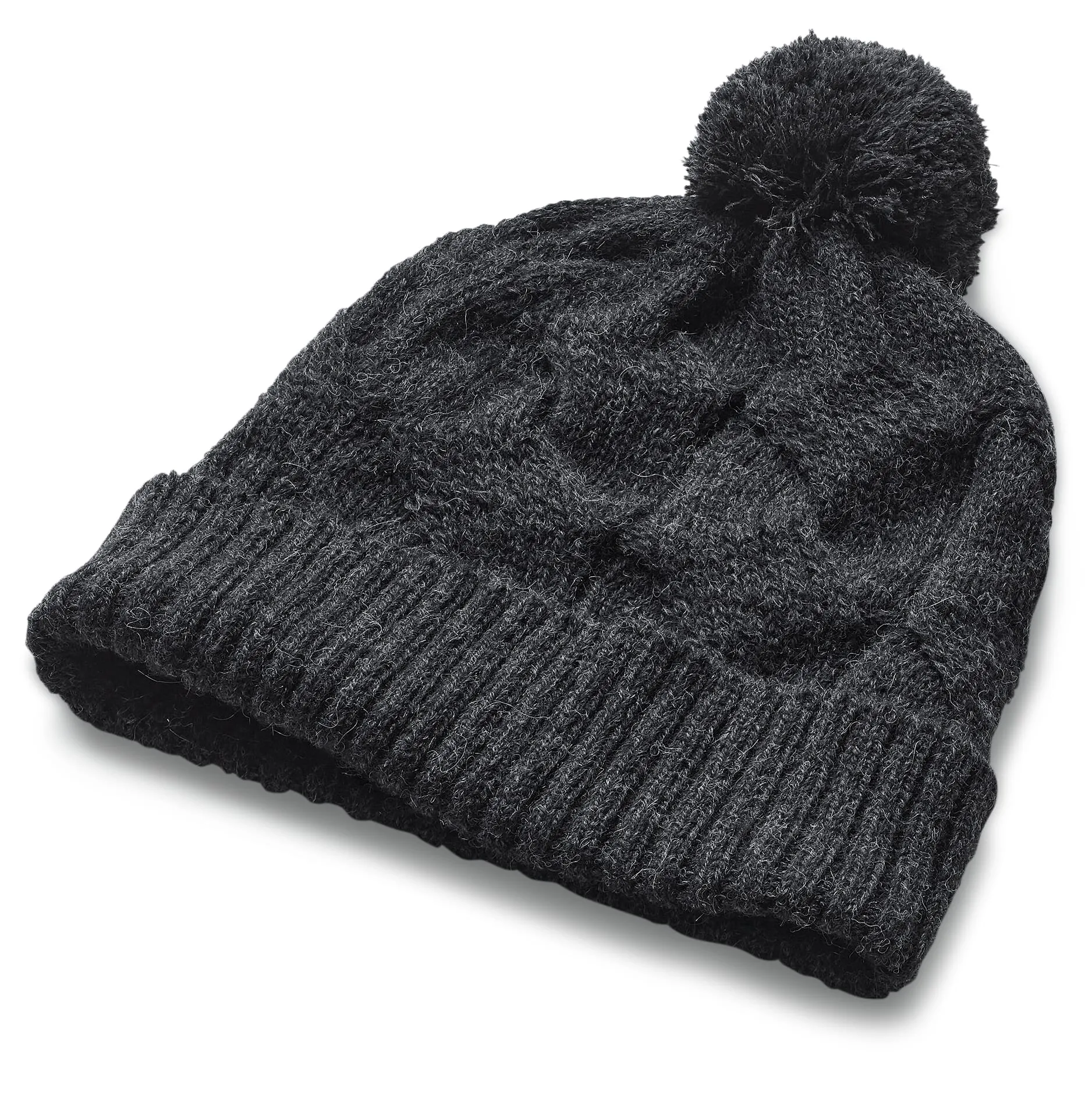 Ladies knitted hat Royal Alpaca, Anthracite | Manufactum