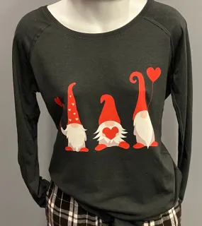 LADIES PERFECT TRI LONG SLEEVE TUNIC - VALENTINES GNOME