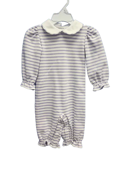 Lavender Stripe Girls Romper