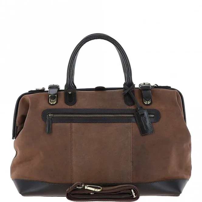 Leather Weekend Holdall  Brown : DR BAG