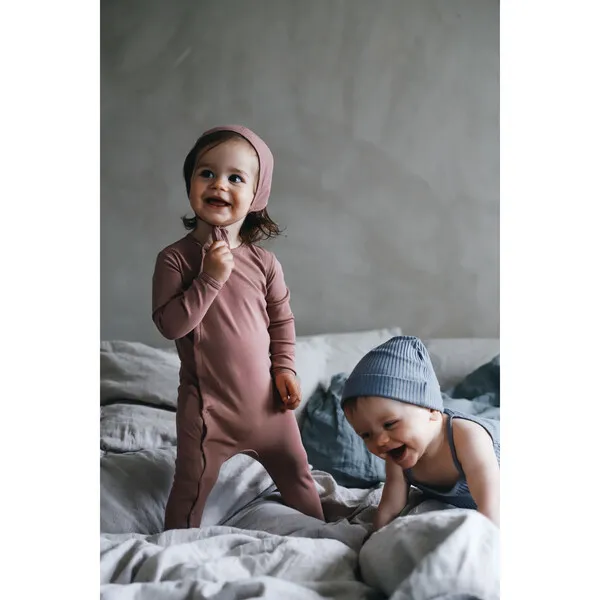 Lovely Littles Cotton Romper & Bonnet Bundle, Rosewood