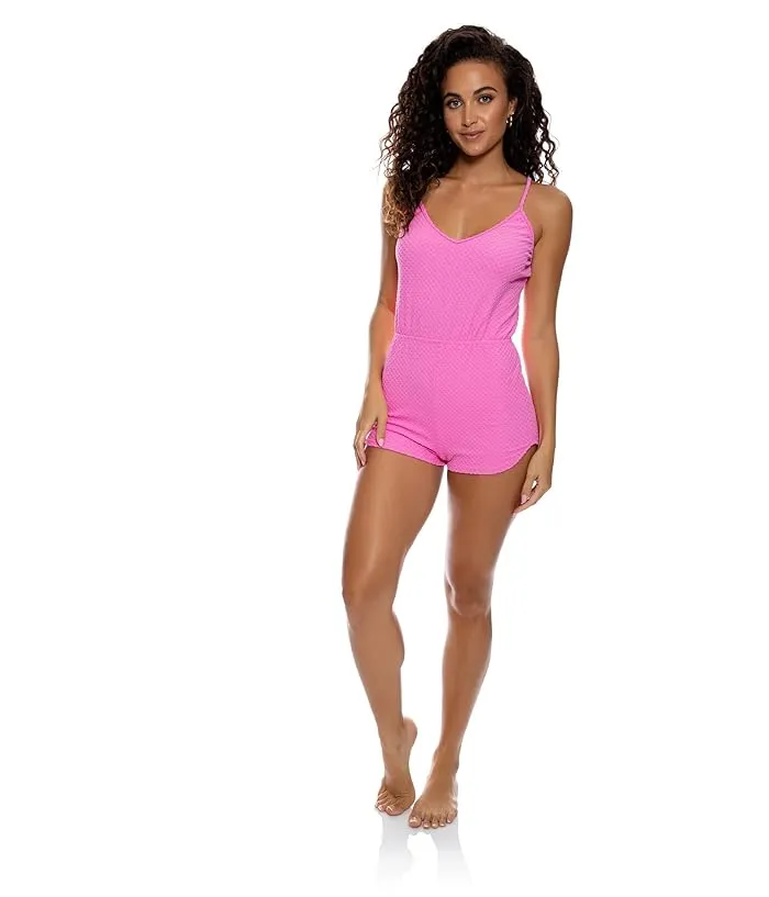 Luli Fama Beach Fuzz Spaghetti Strap Short Romper Women's