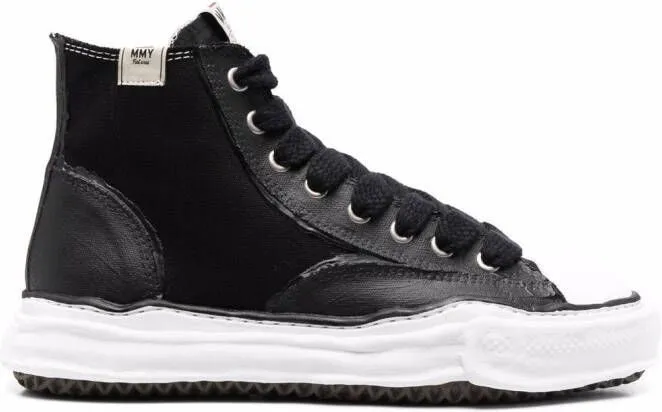 Maison MIHARA YASUHIRO high-top raw-cut sneakers Black