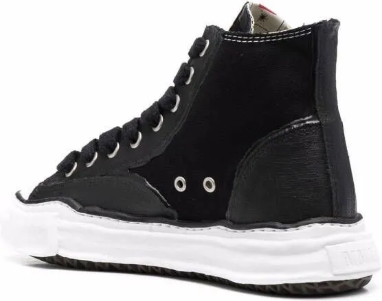 Maison MIHARA YASUHIRO high-top raw-cut sneakers Black