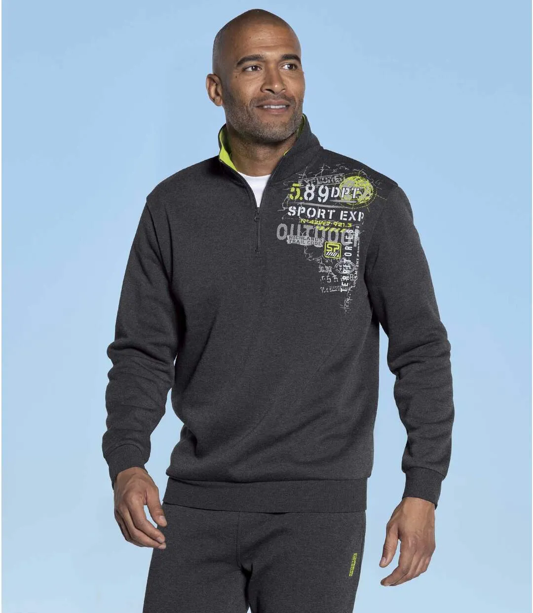 Men's Half Zip Brushed Fleece Jumper - Anthracite