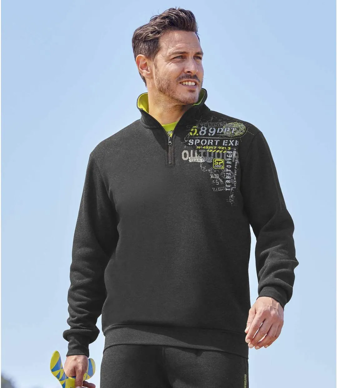 Men's Half Zip Brushed Fleece Jumper - Anthracite