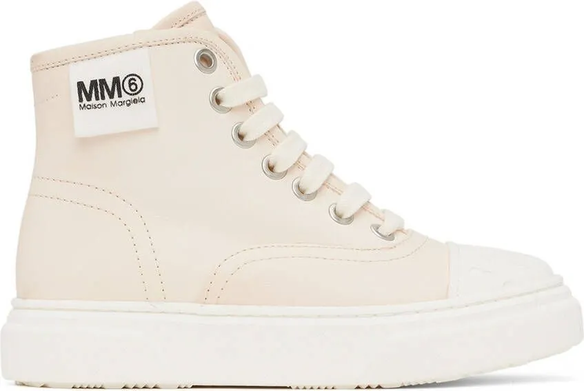 MM6 Maison Margiela Kids White Lace-Up High-Top Sneakers