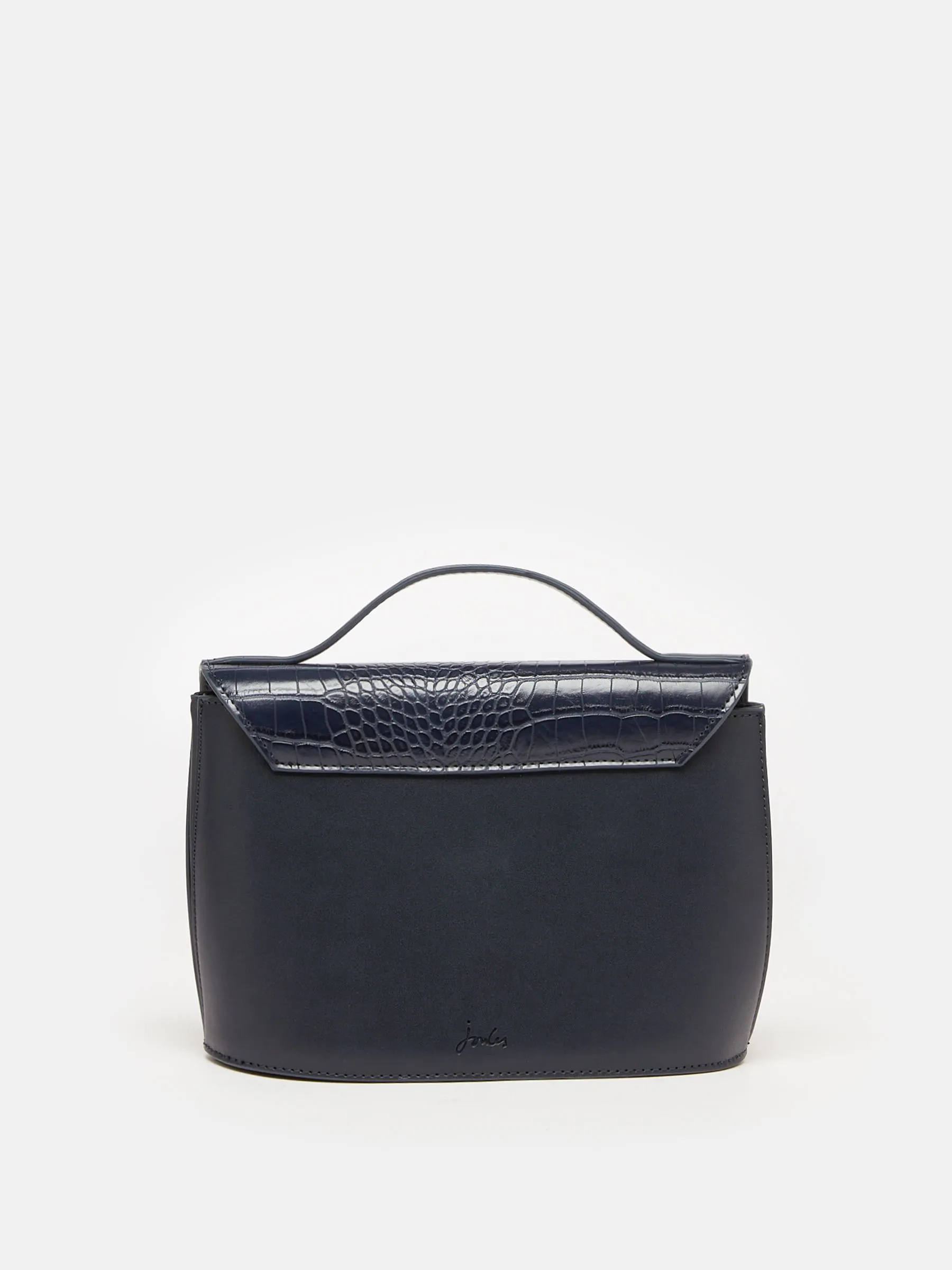 Navy Faux Leather Croc Effect Cross Body Bag