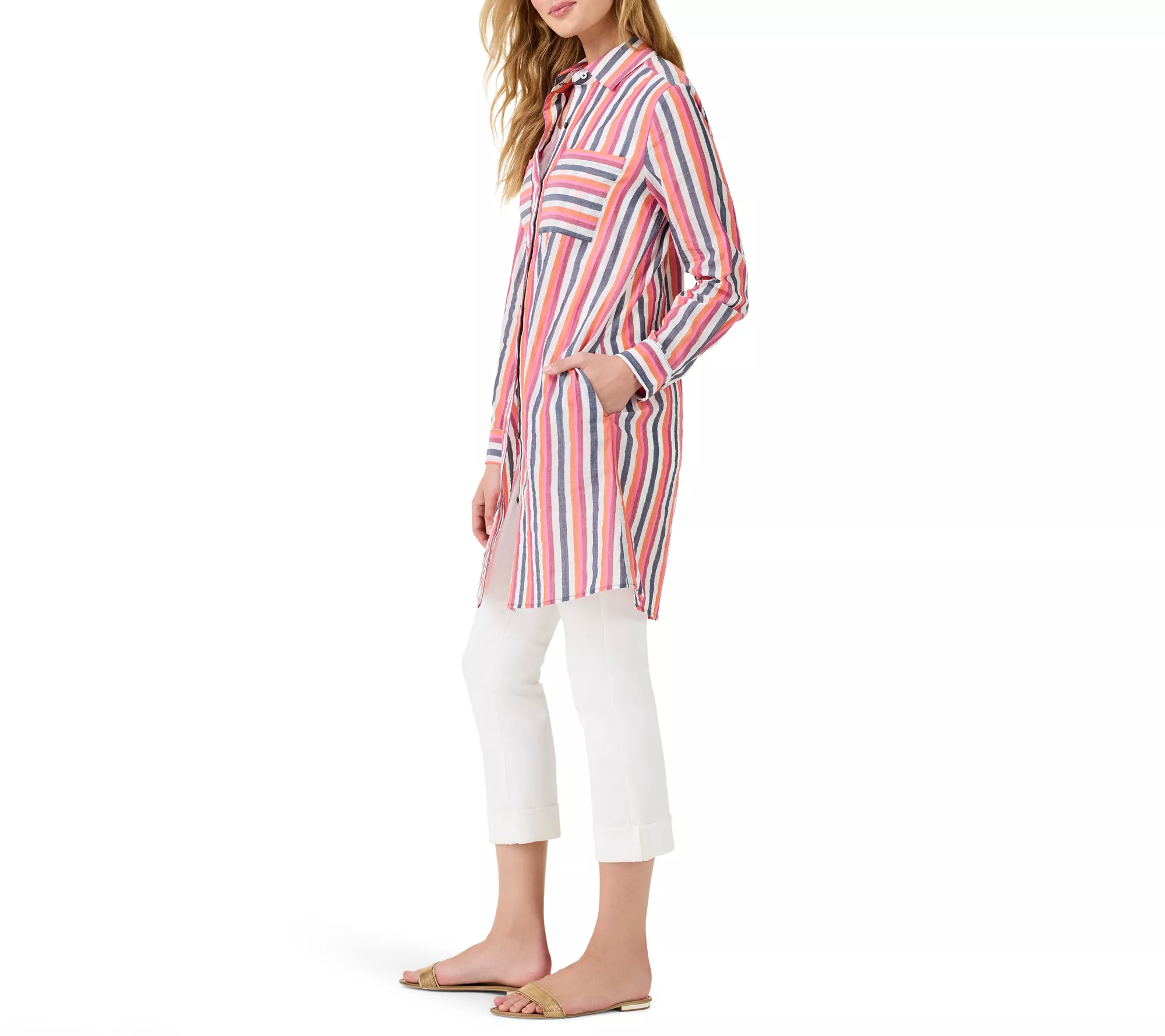 NIC+ZOE Daybreak Button Front Cotton Tunic