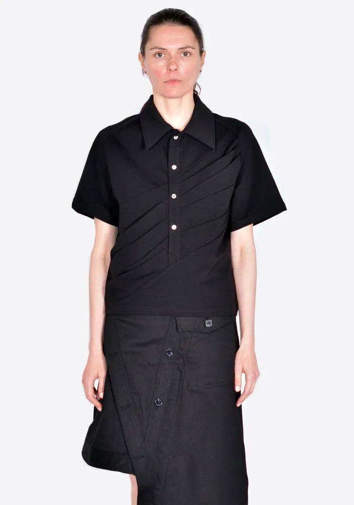 NINAMOUNAH S_07 JOY POLO SHIRT BLACK