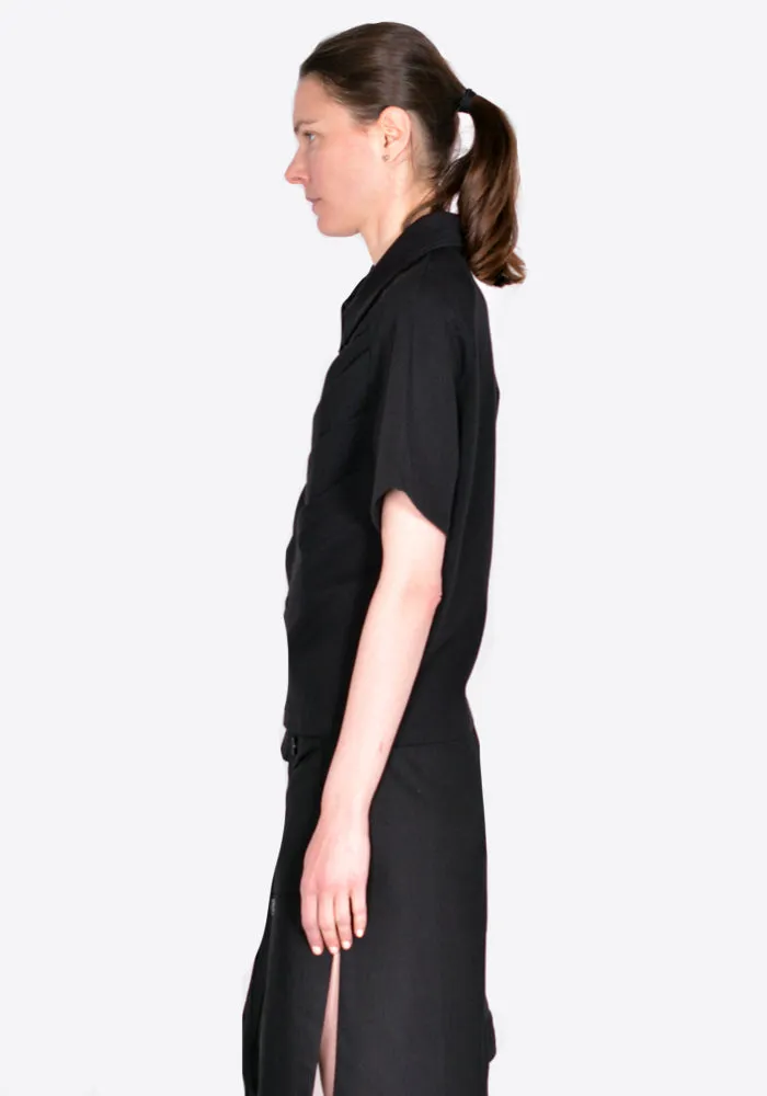 NINAMOUNAH S_07 JOY POLO SHIRT BLACK