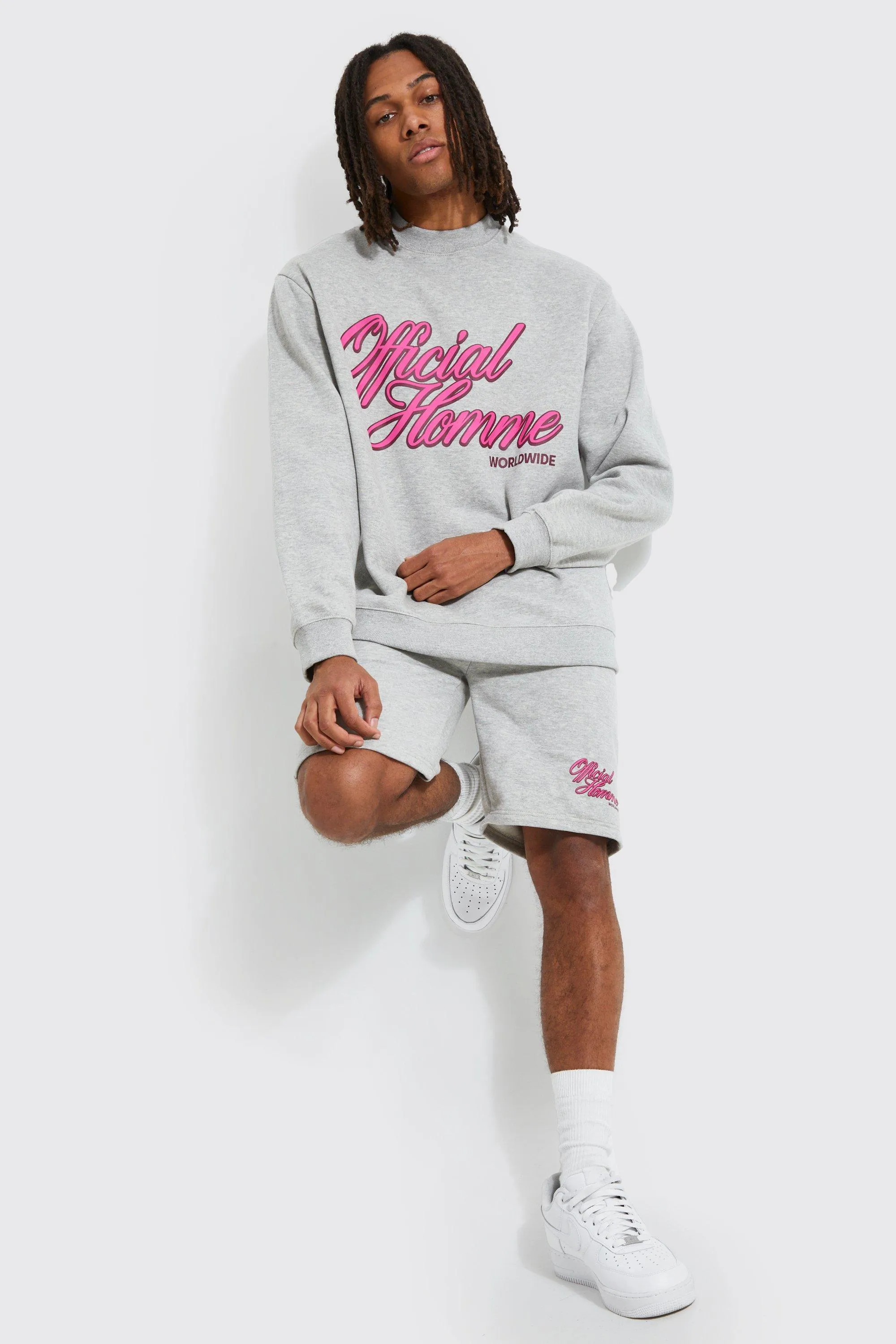 Oversized Homme Sweatshirt Short Tracksuit | boohooMAN UK