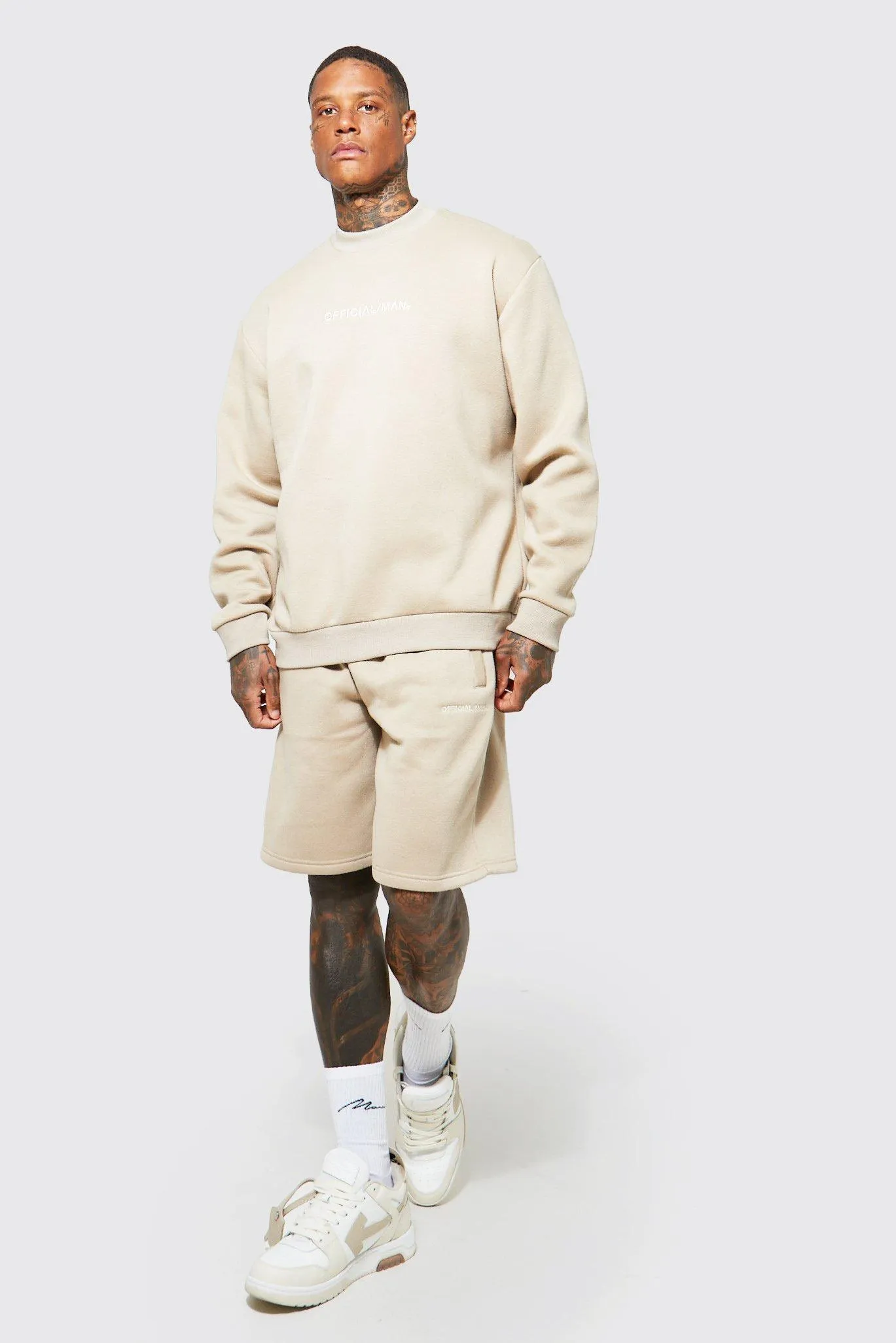 Oversized Man Sweatshirt Short Tracksuit | boohooMAN UK