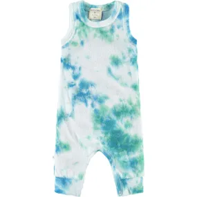 Paige Lauren Baby Splatter Loop Terry Tank Romper, Blue/Green Splatter