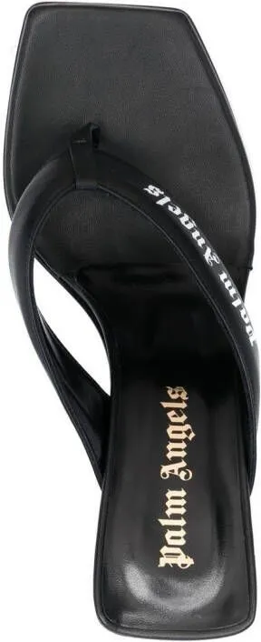 Palm Angels Palm Beach logo-print sandals Black