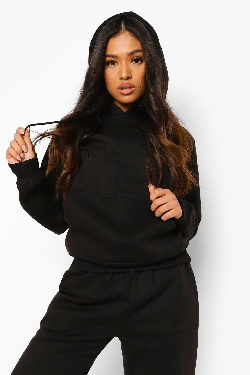 Petite Woman Embroidered Hoody Tracksuit