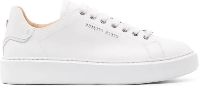 Philipp Plein Hexagon leather sneakers White