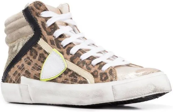 Philippe Model Paris leopard-print hi-top sneakers Neutrals