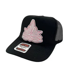 Pink Boot Stitch Patch Cap