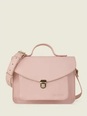 Pink Leather Cross-Body Bag for Women - Mademoiselle George Pastel Pink | PAUL MARIUS