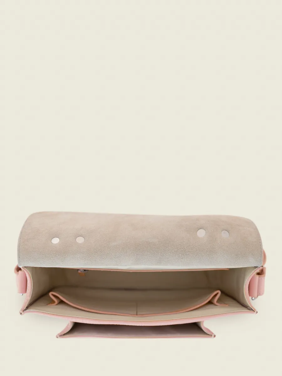 Pink Leather Cross-Body Bag for Women - Mademoiselle George Pastel Pink | PAUL MARIUS