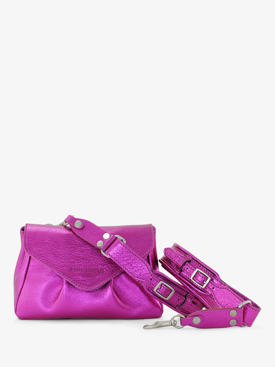 Pink Leather Cross-body Bag for Women - Suzon S Electric Pink | PAUL MARIUS