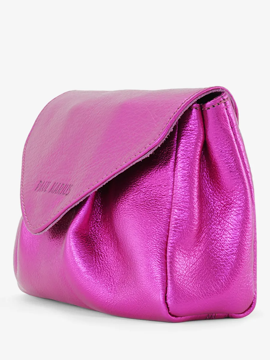 Pink Leather Cross-body Bag for Women - Suzon S Electric Pink | PAUL MARIUS