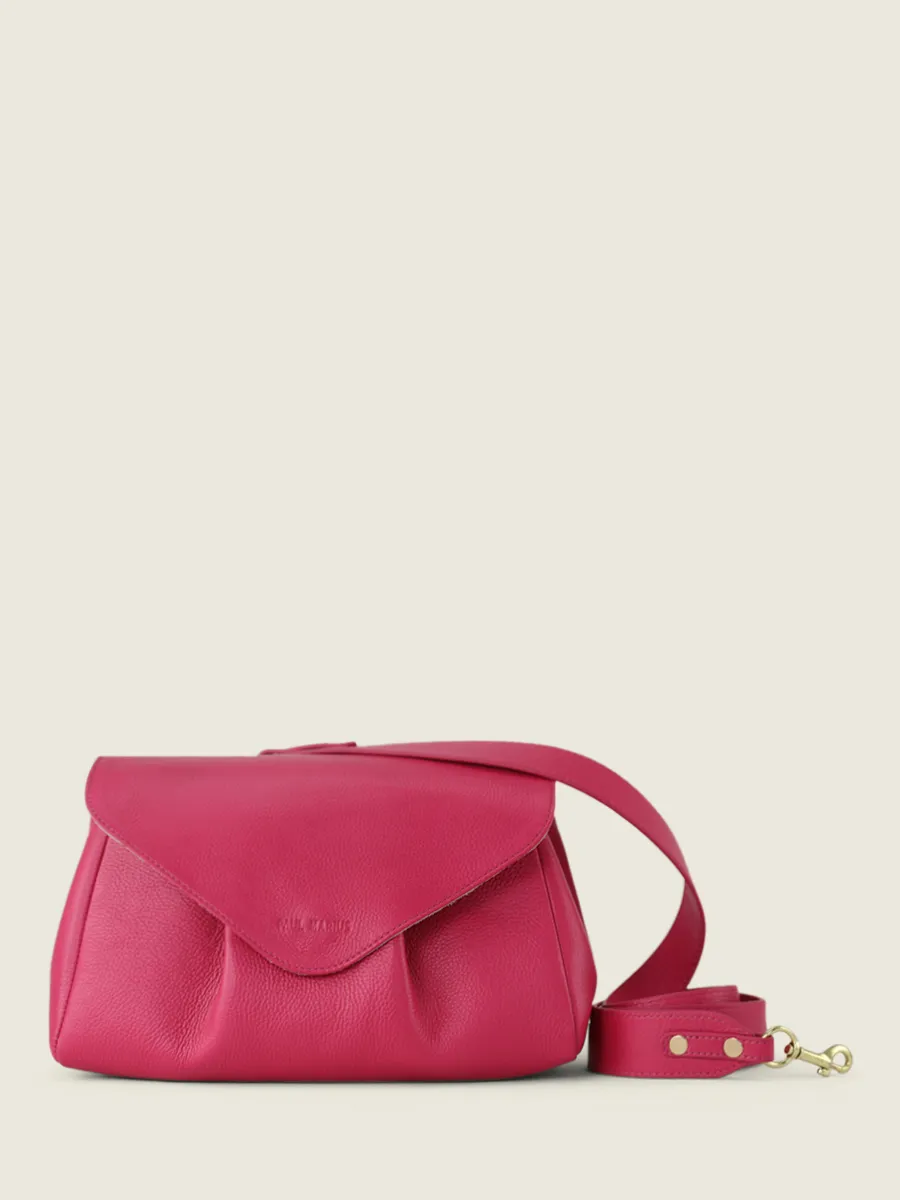 Pink Leather Cross-body Bag Women - Suzon M Sorbet Raspberry | PAUL MARIUS