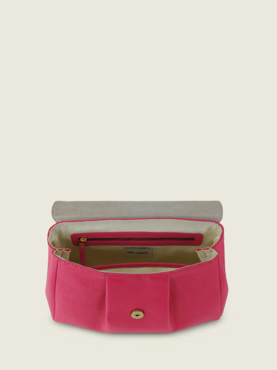 Pink Leather Cross-body Bag Women - Suzon M Sorbet Raspberry | PAUL MARIUS