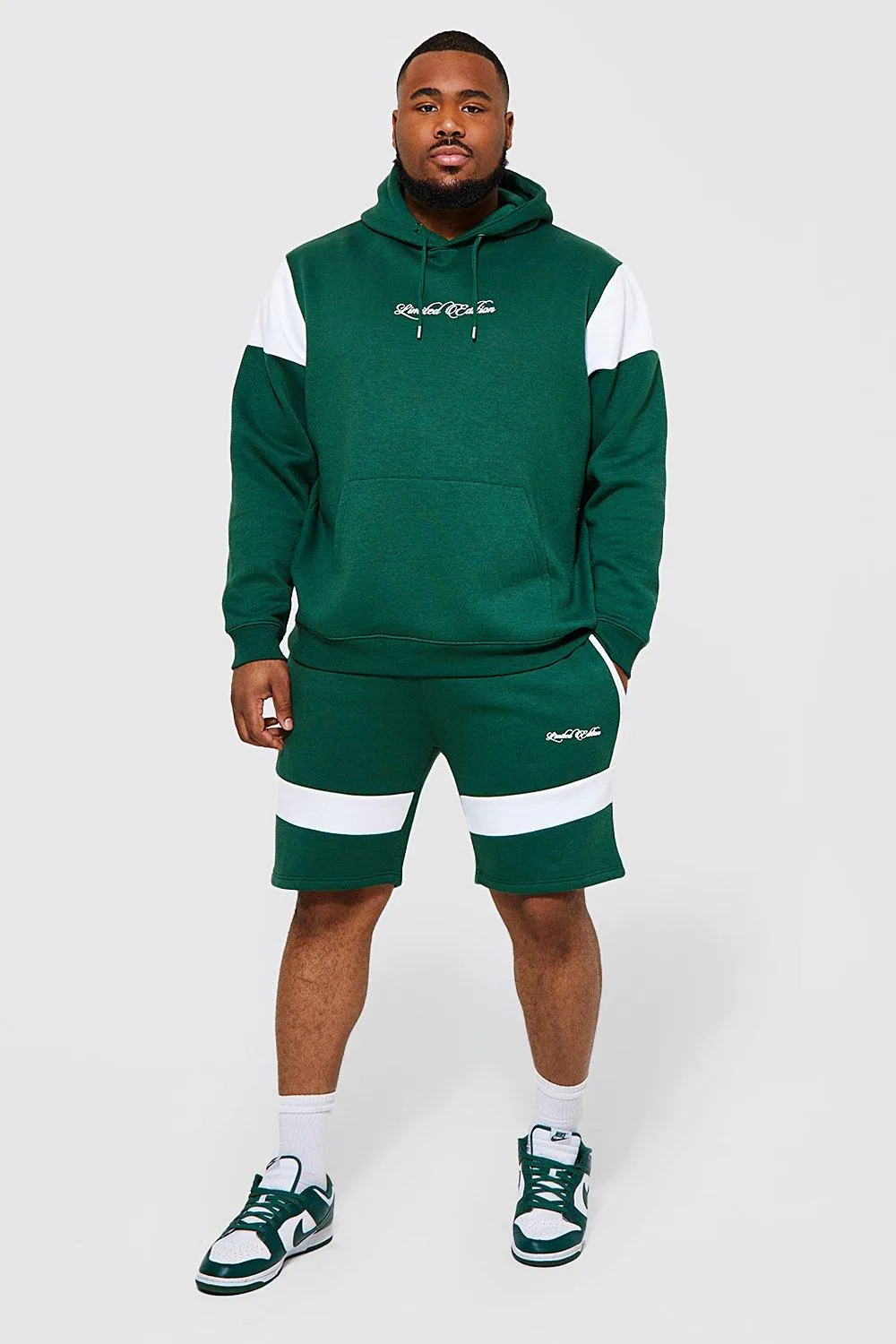 Plus Limited Edition Colour Block Short Tracksuit | boohooMAN UK