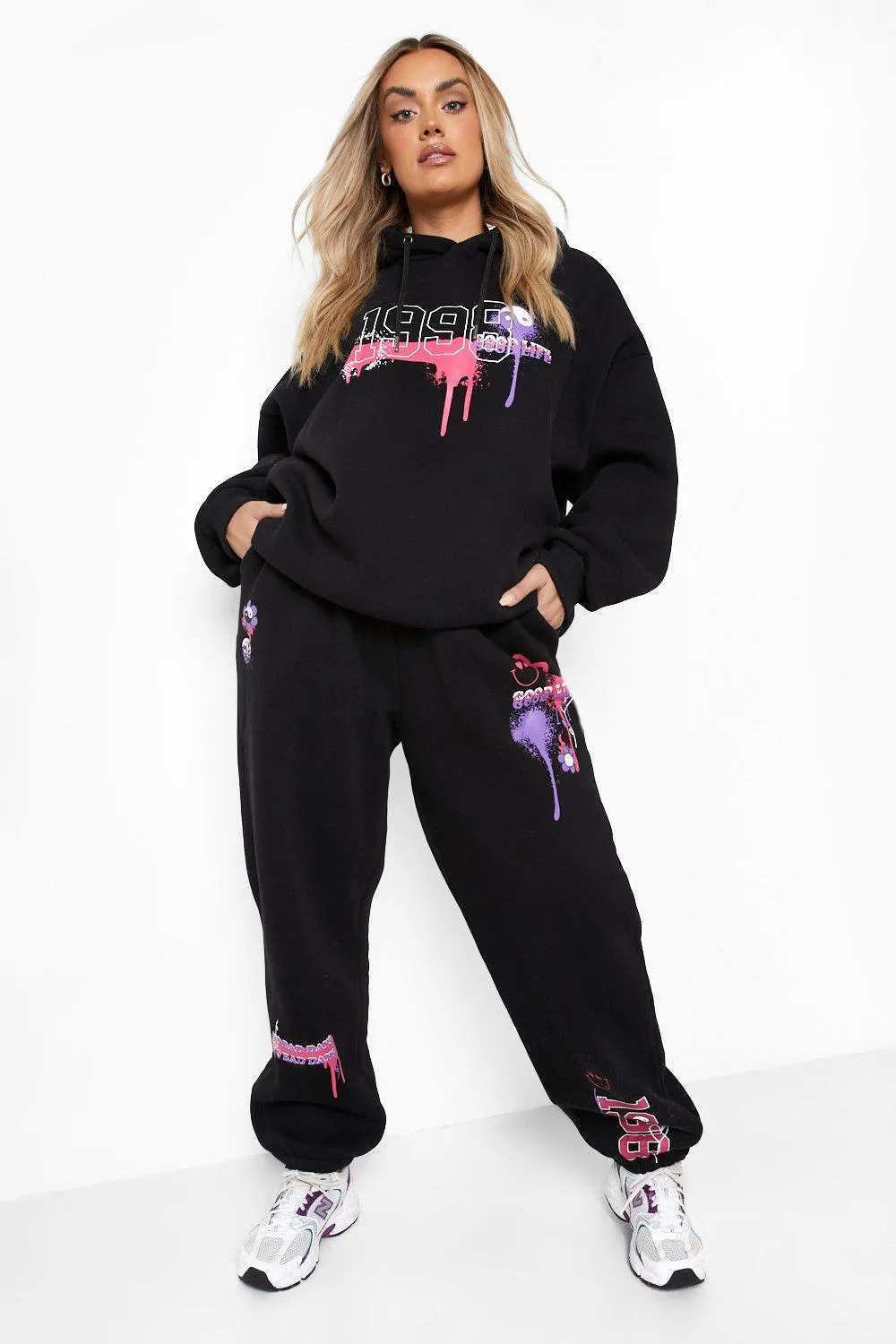 Plus Multi Graffiti Hooded Tracksuit