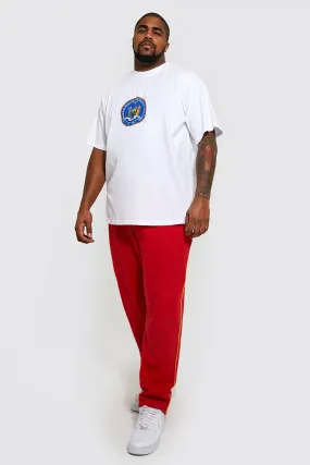 Plus Varsity T-shirt And Jogger Tracksuit | boohooMAN UK