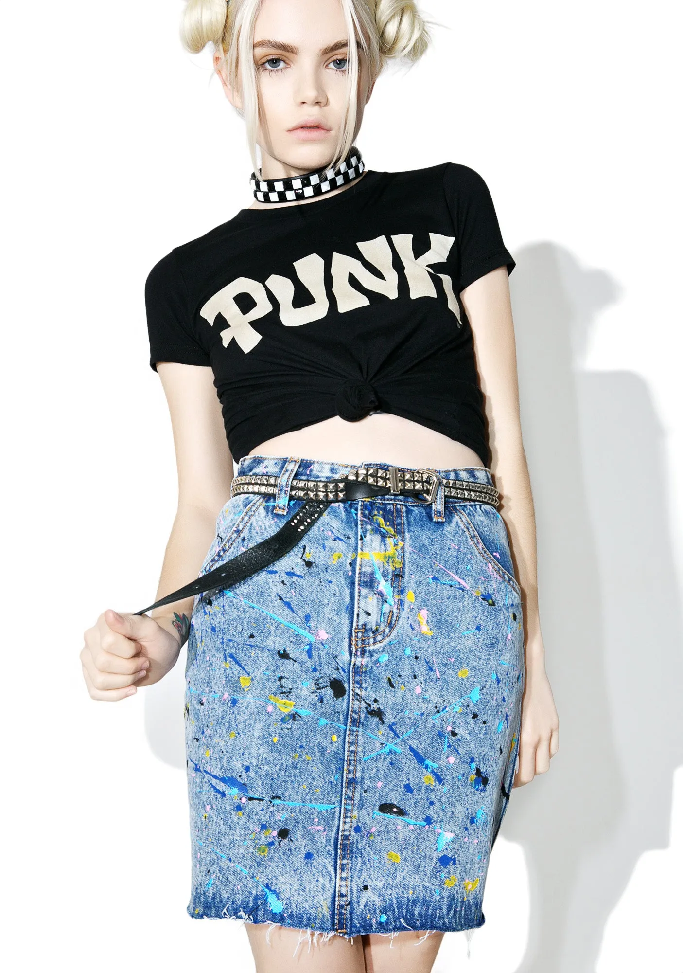 Pollock Denim Skirt-