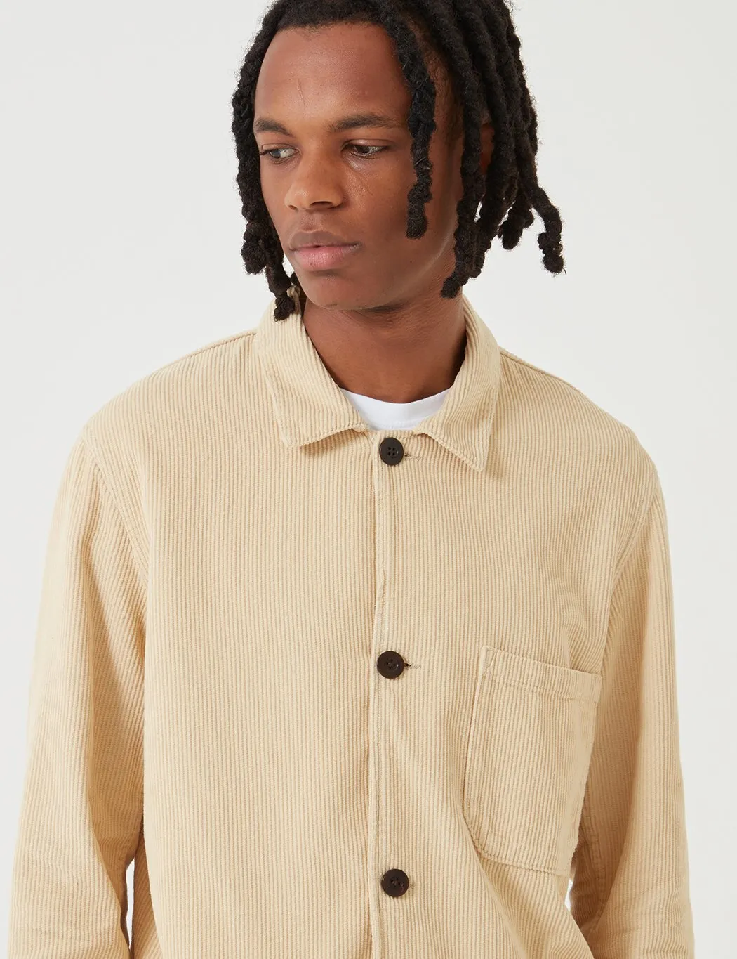 Portuguese Flannel Labura Workwear Jacket (Cord) - Cream Beige