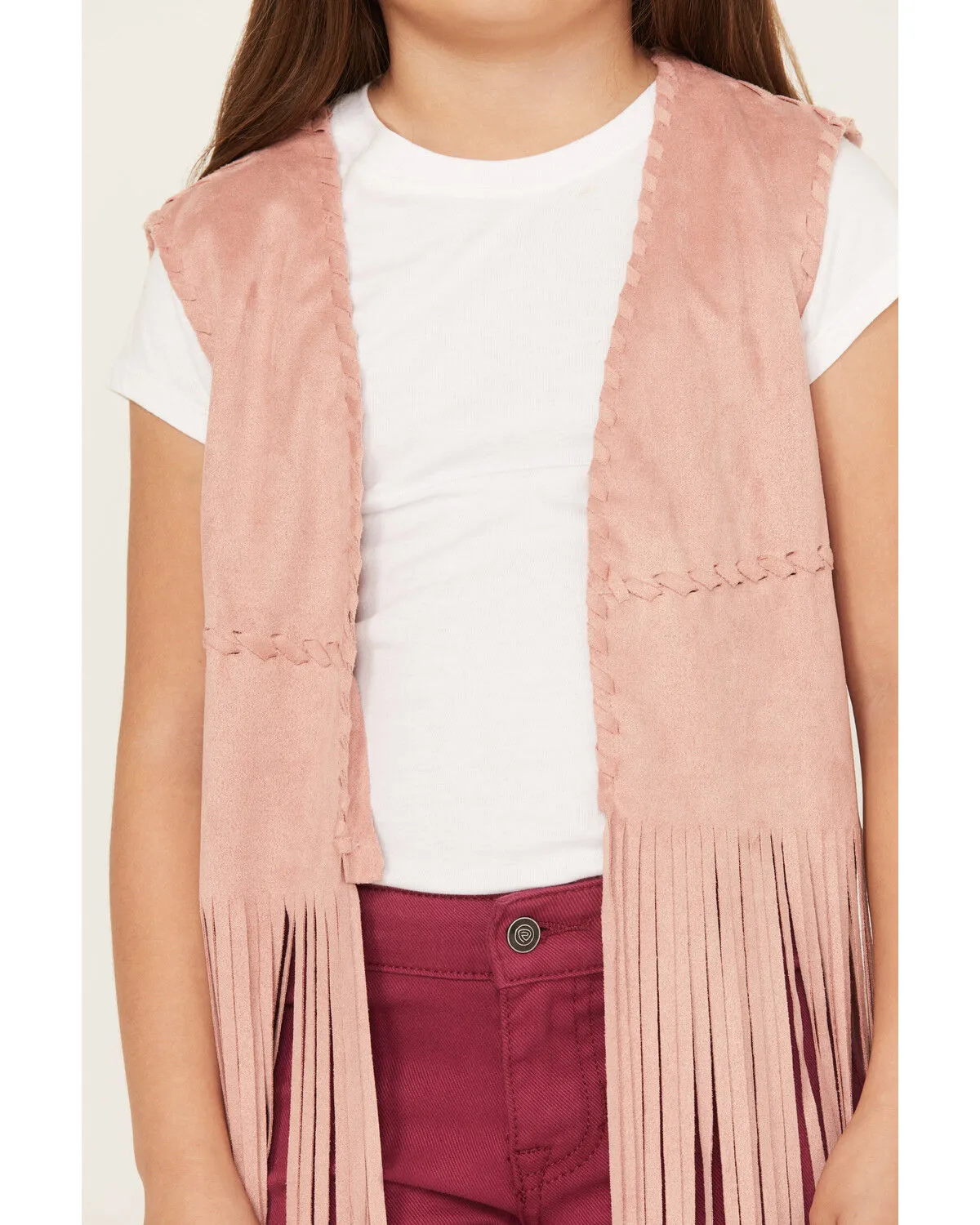 Product Name:  Fornia Girls' Fringe Faux Suede Vest