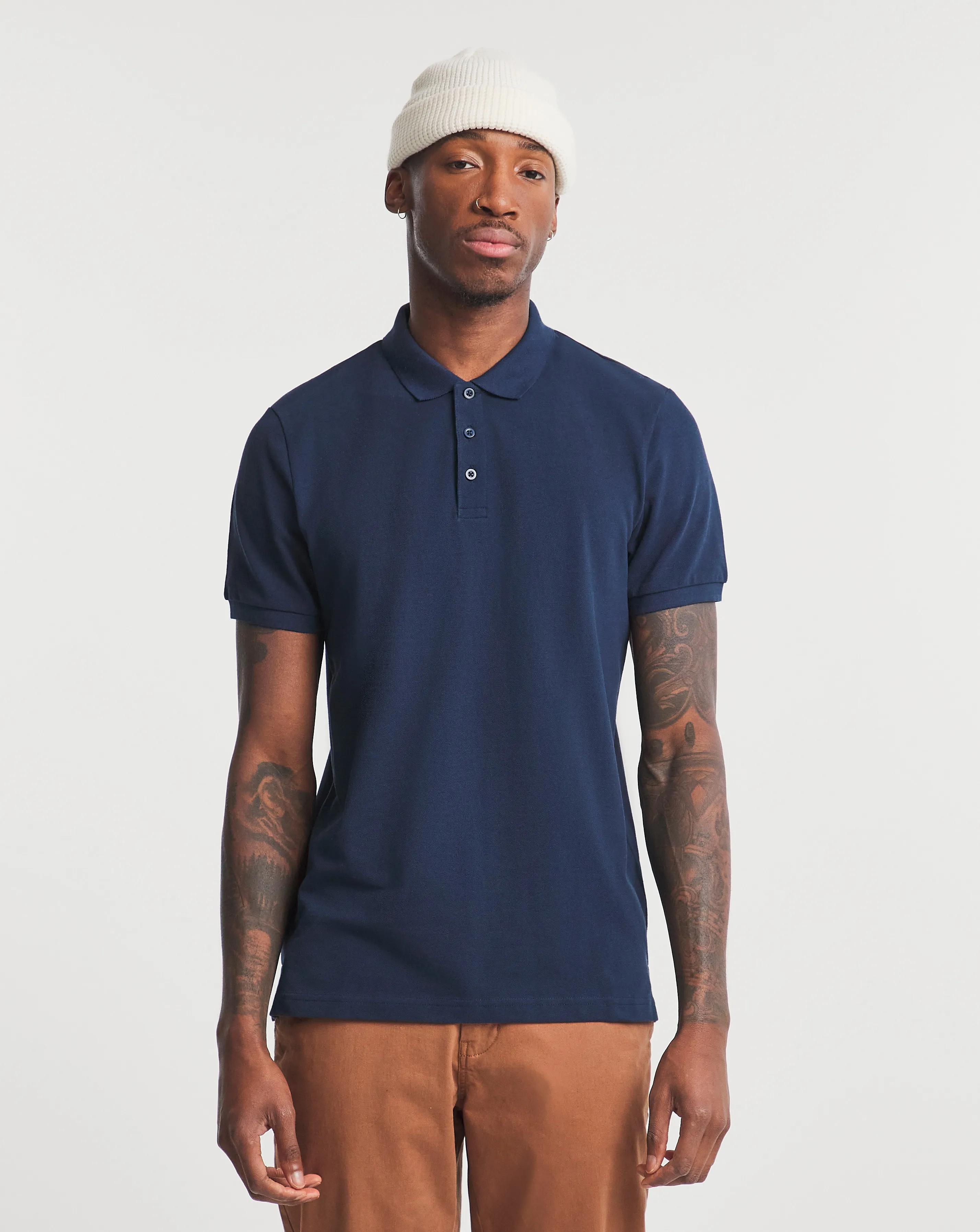 Pure Cotton Pique Polo Long