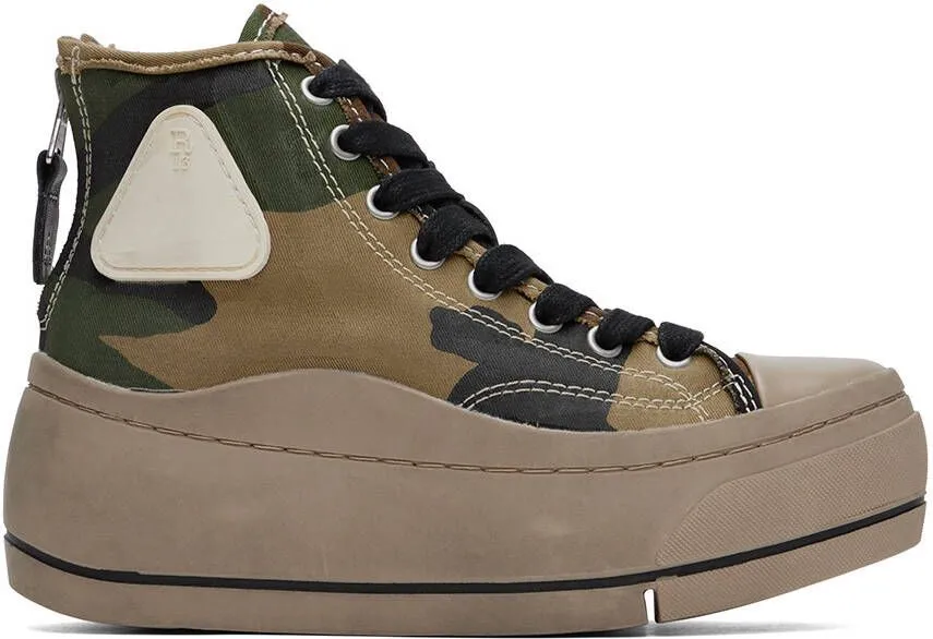 R13 Brown & Green Kurt Sneakers