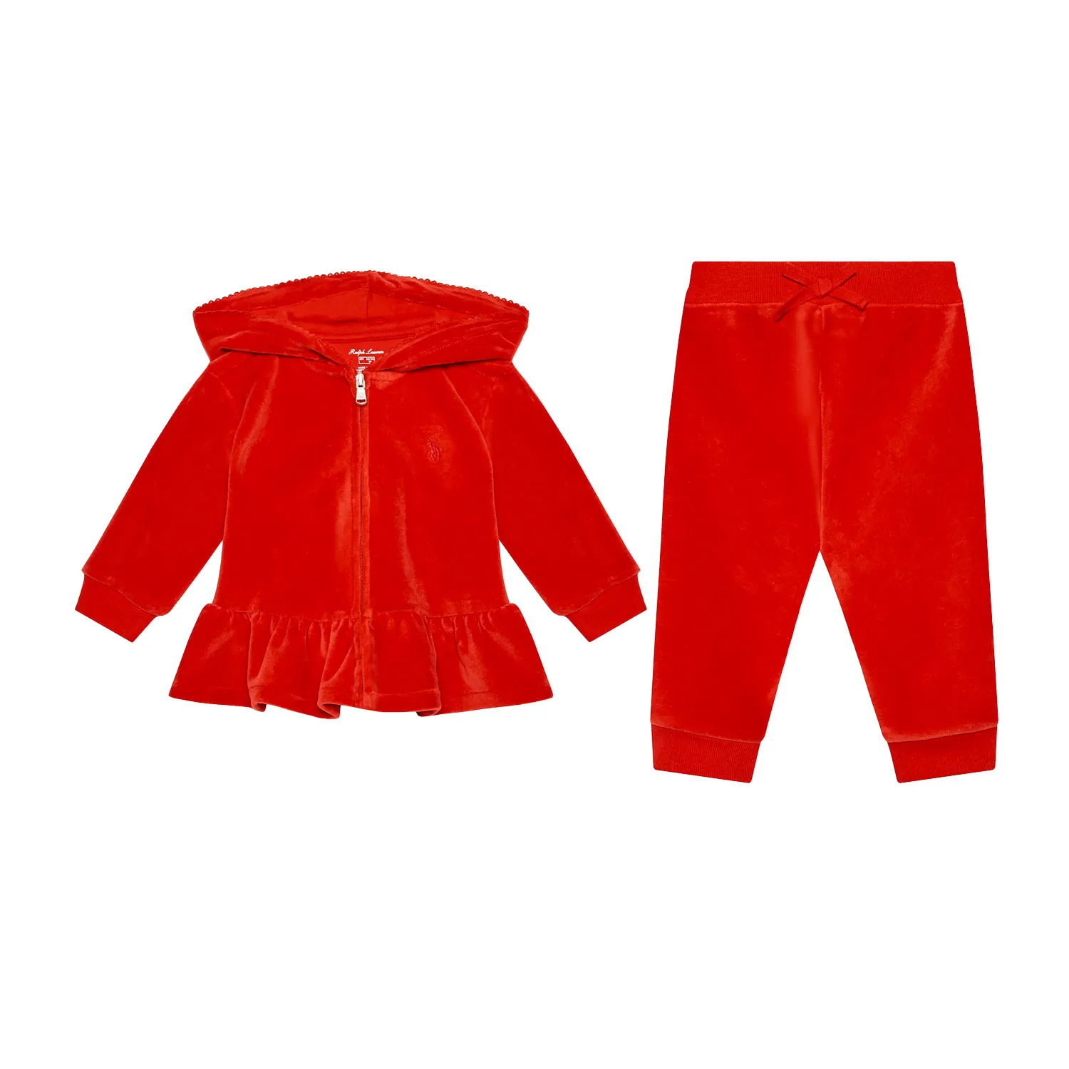 Ralph Lauren Red Two-Piece Rl Tracksuit For Baby Girls