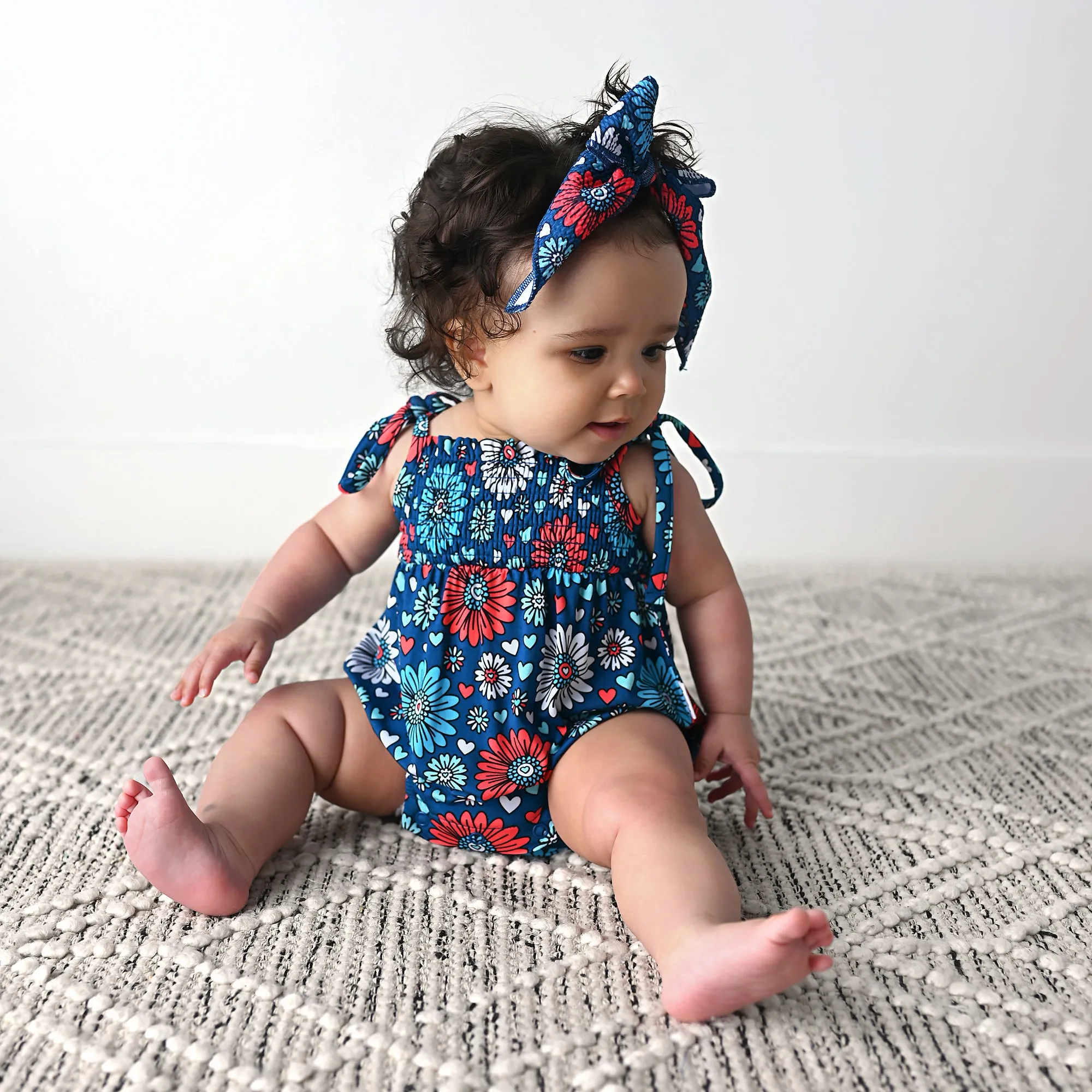 Reagan SMOCKED BUBBLE ROMPER