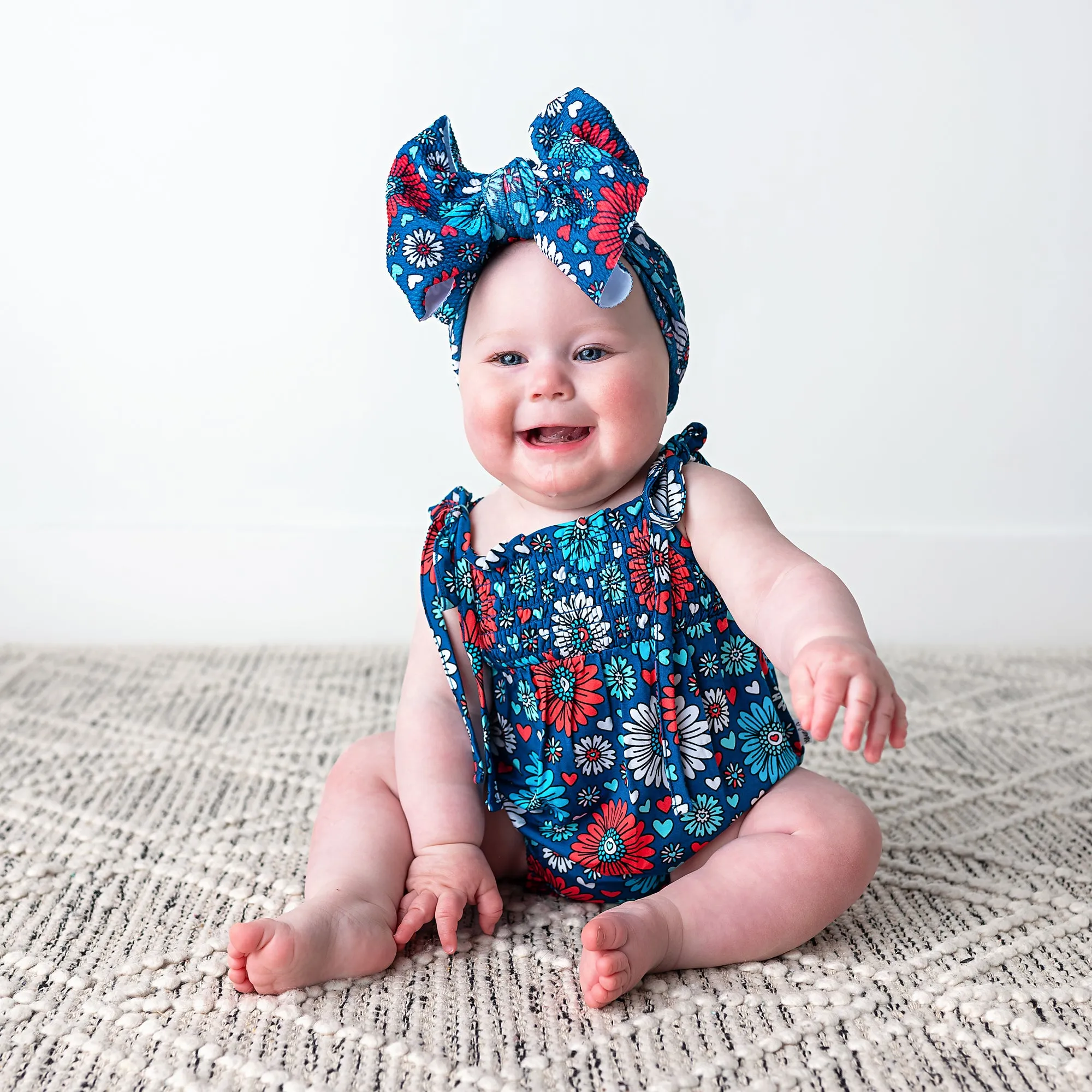 Reagan SMOCKED BUBBLE ROMPER