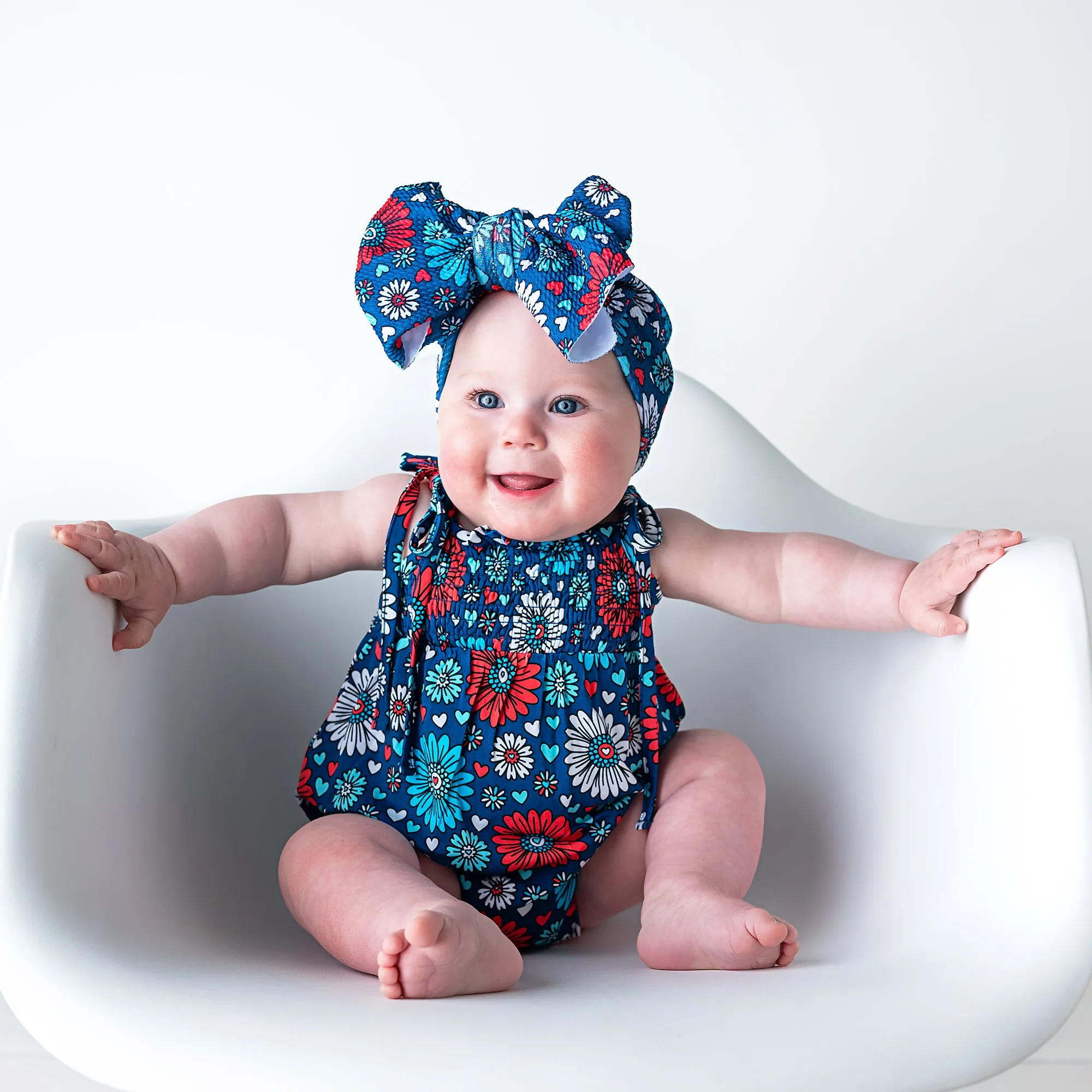 Reagan SMOCKED BUBBLE ROMPER