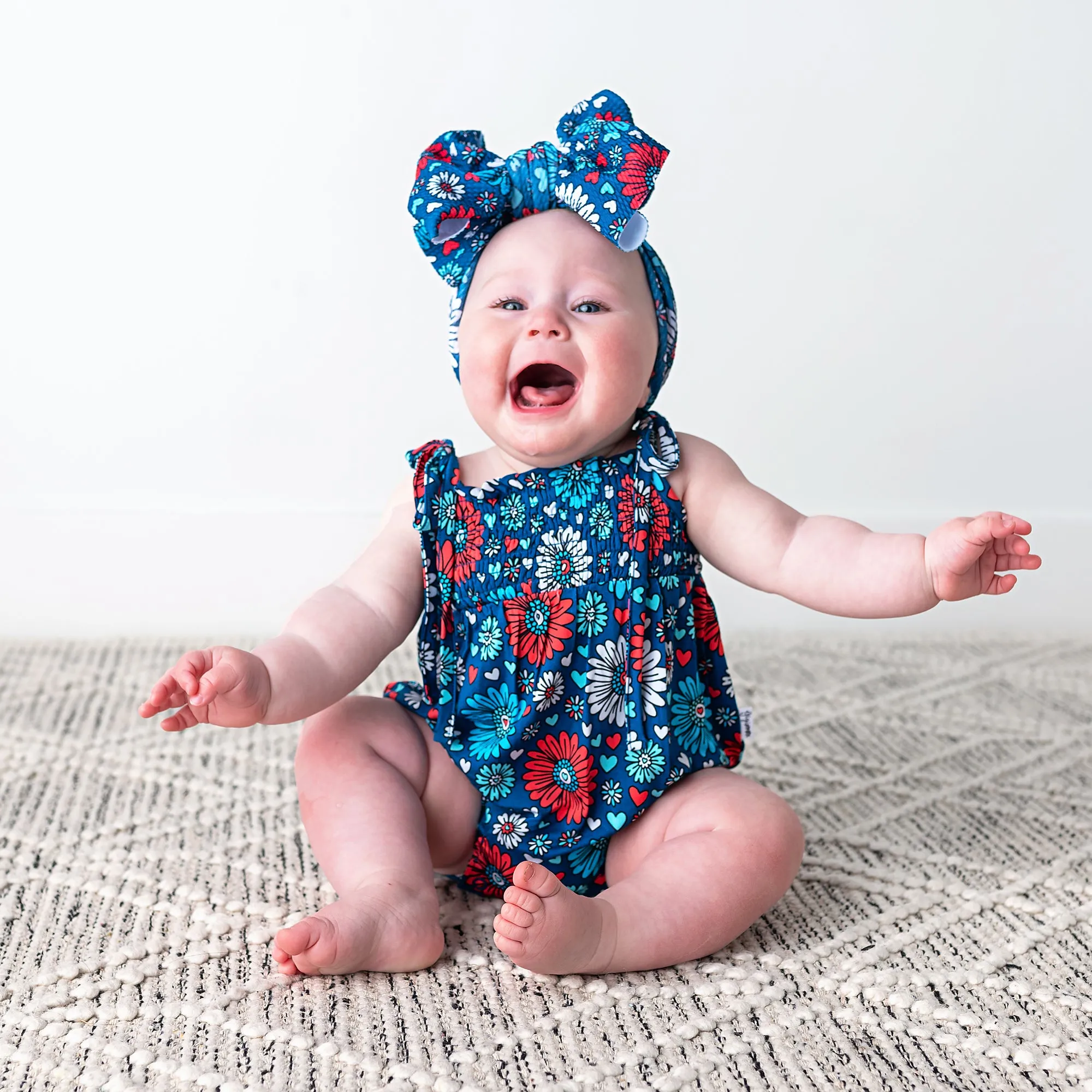 Reagan SMOCKED BUBBLE ROMPER