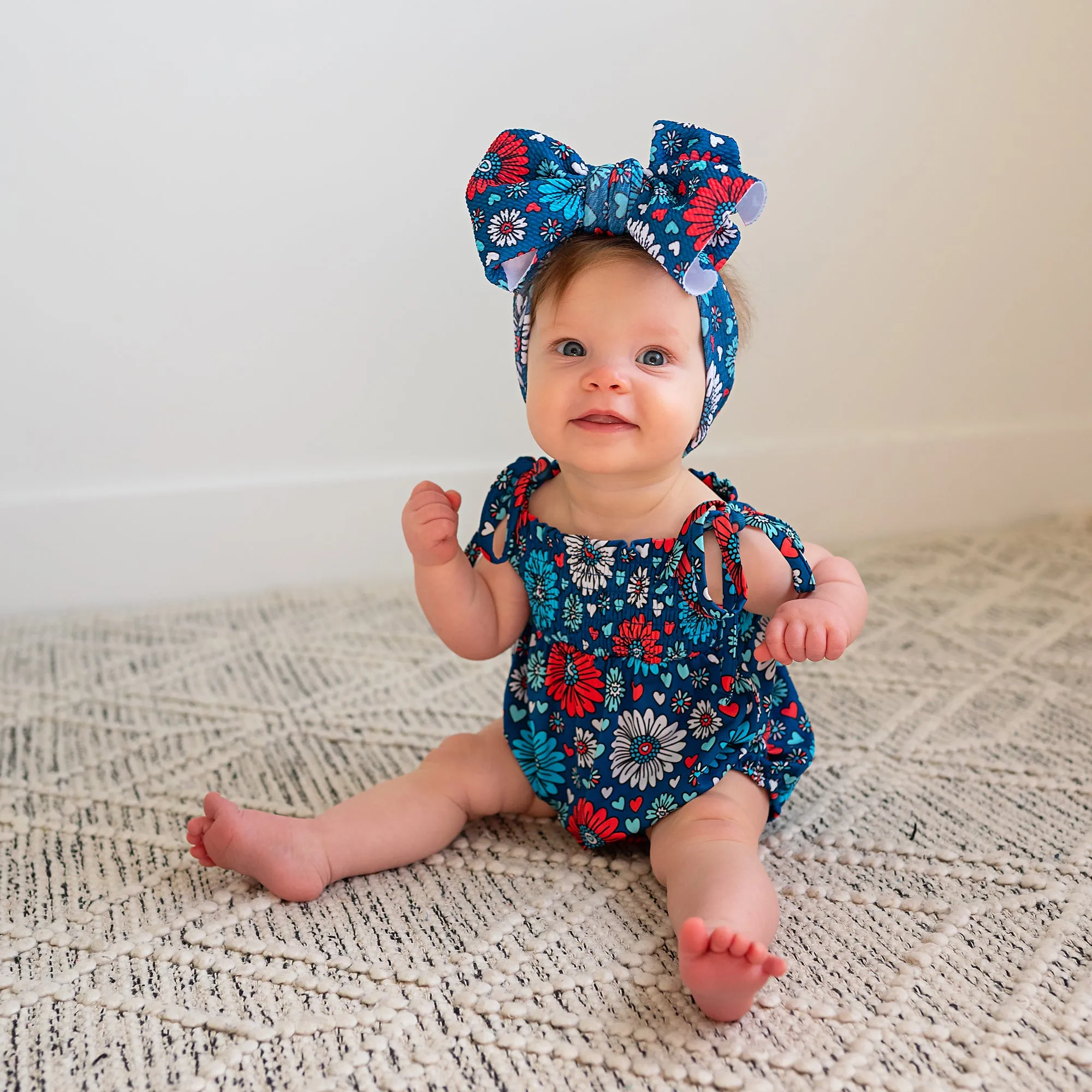 Reagan SMOCKED BUBBLE ROMPER