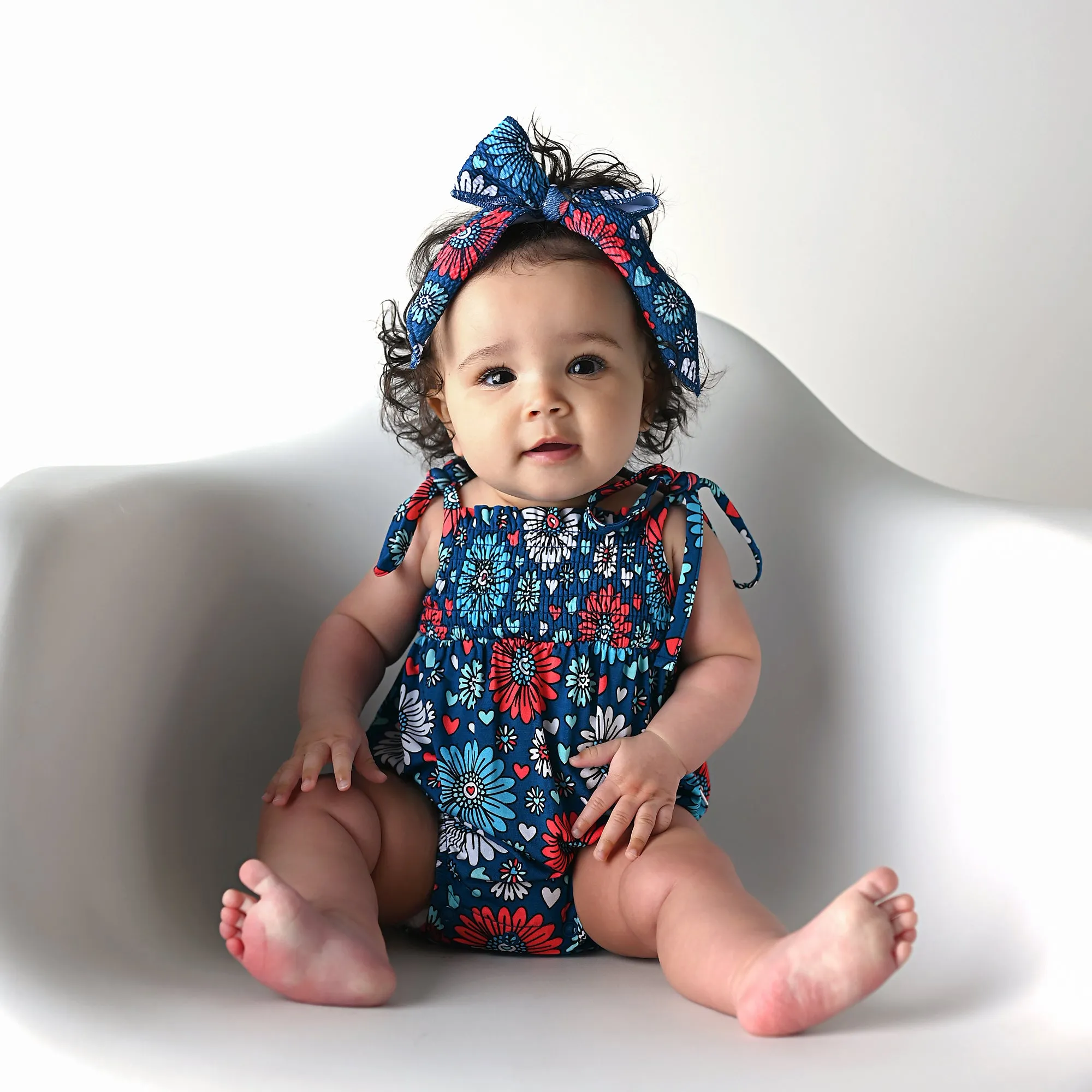 Reagan SMOCKED BUBBLE ROMPER