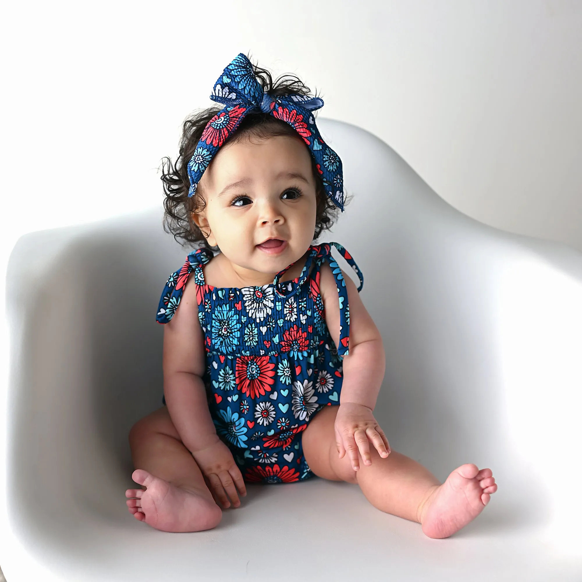 Reagan SMOCKED BUBBLE ROMPER