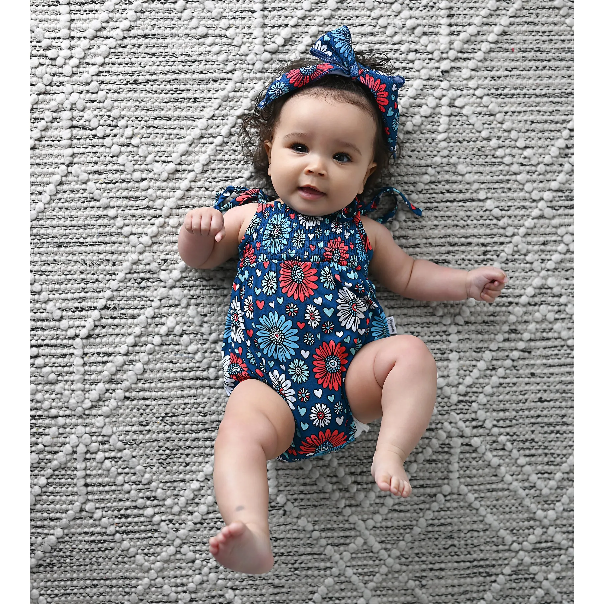 Reagan SMOCKED BUBBLE ROMPER