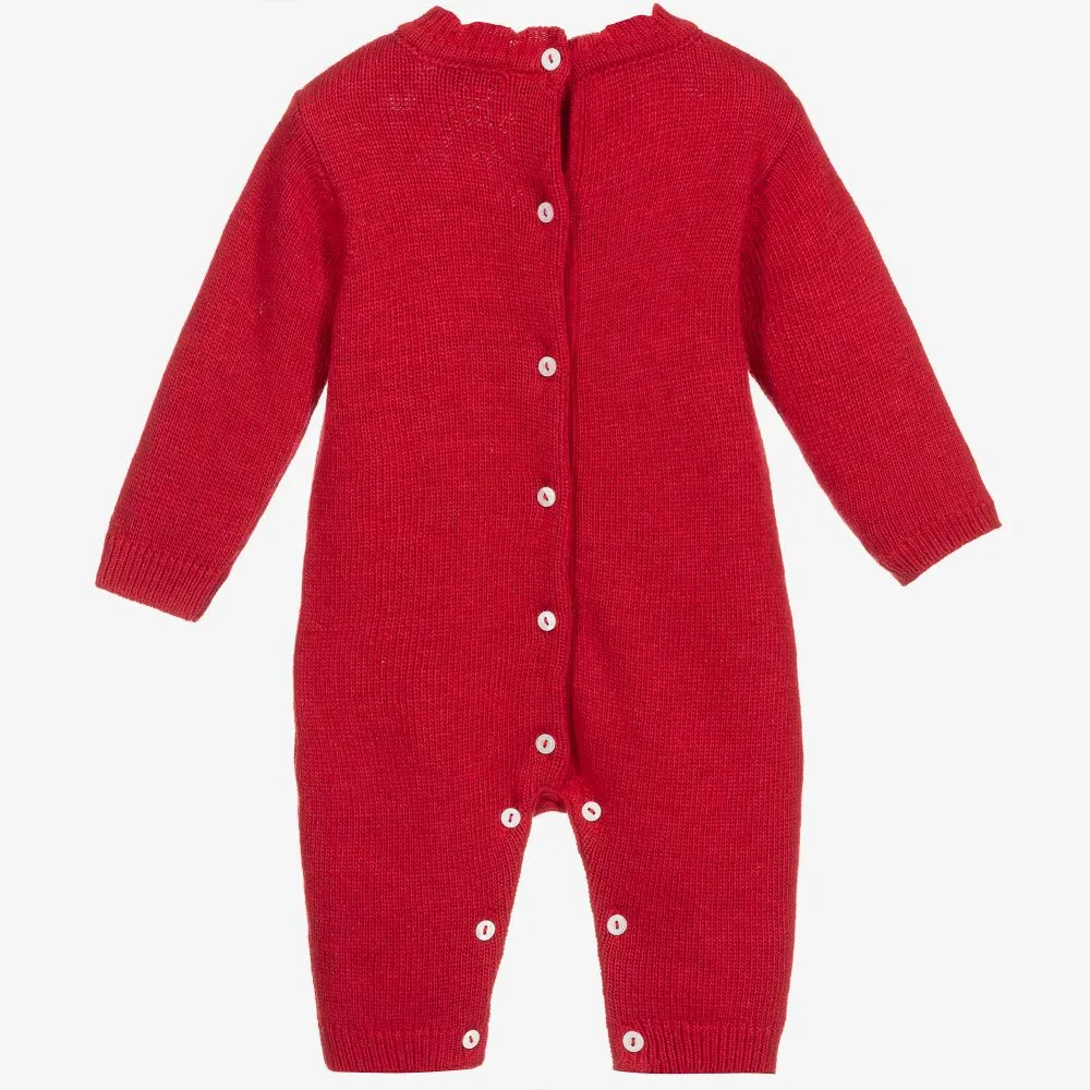 Red Cashmere Blend Romper