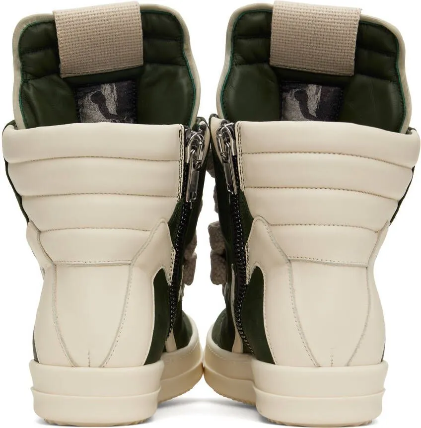 Rick Owens Green Geobasket Sneakers