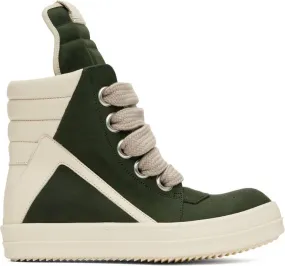 Rick Owens Green Geobasket Sneakers