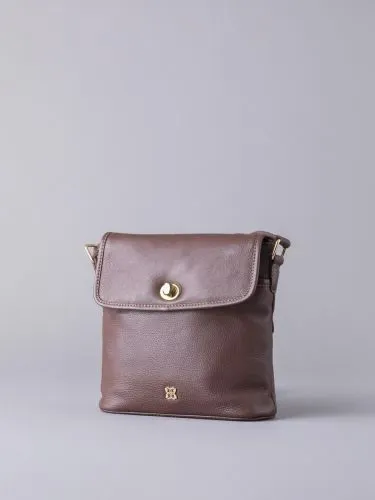 Rickerlea Leather Turn Lock Cross Body Bag in Brown